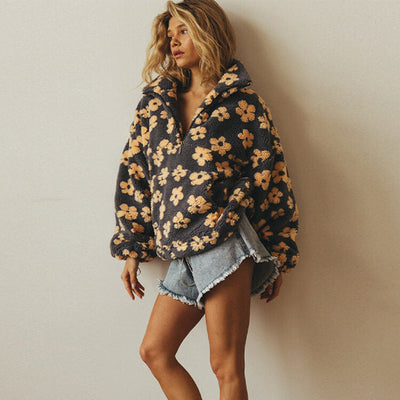 Simone™ | Pull en Polaire Fleurie