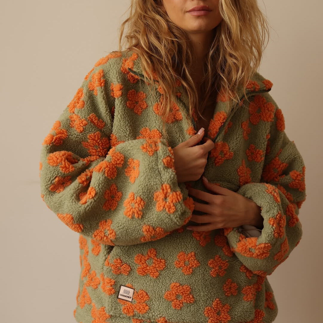 Simone™ | Pull en Polaire Fleurie