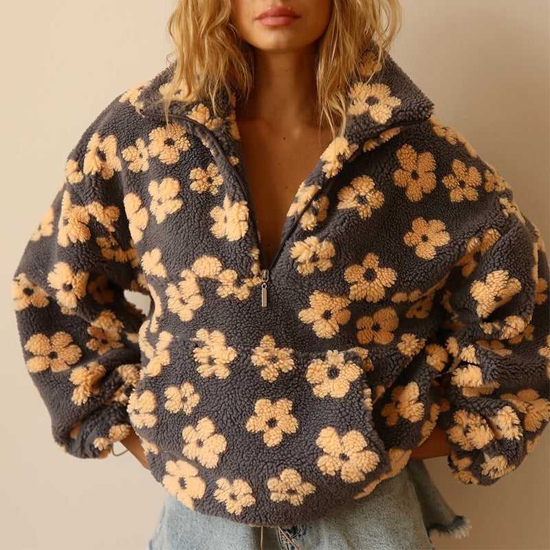 Simone™ | Pull en Polaire Fleurie