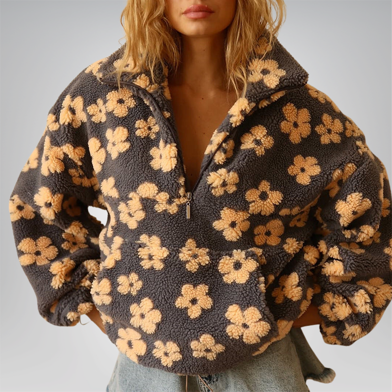 Simone™ | Pull en Polaire Fleurie