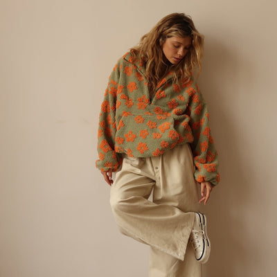 Simone™ | Pull en Polaire Fleurie